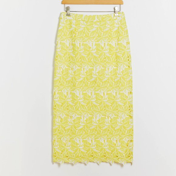 HTF Anthropologie Buttercup Eyelet Midi Skirt